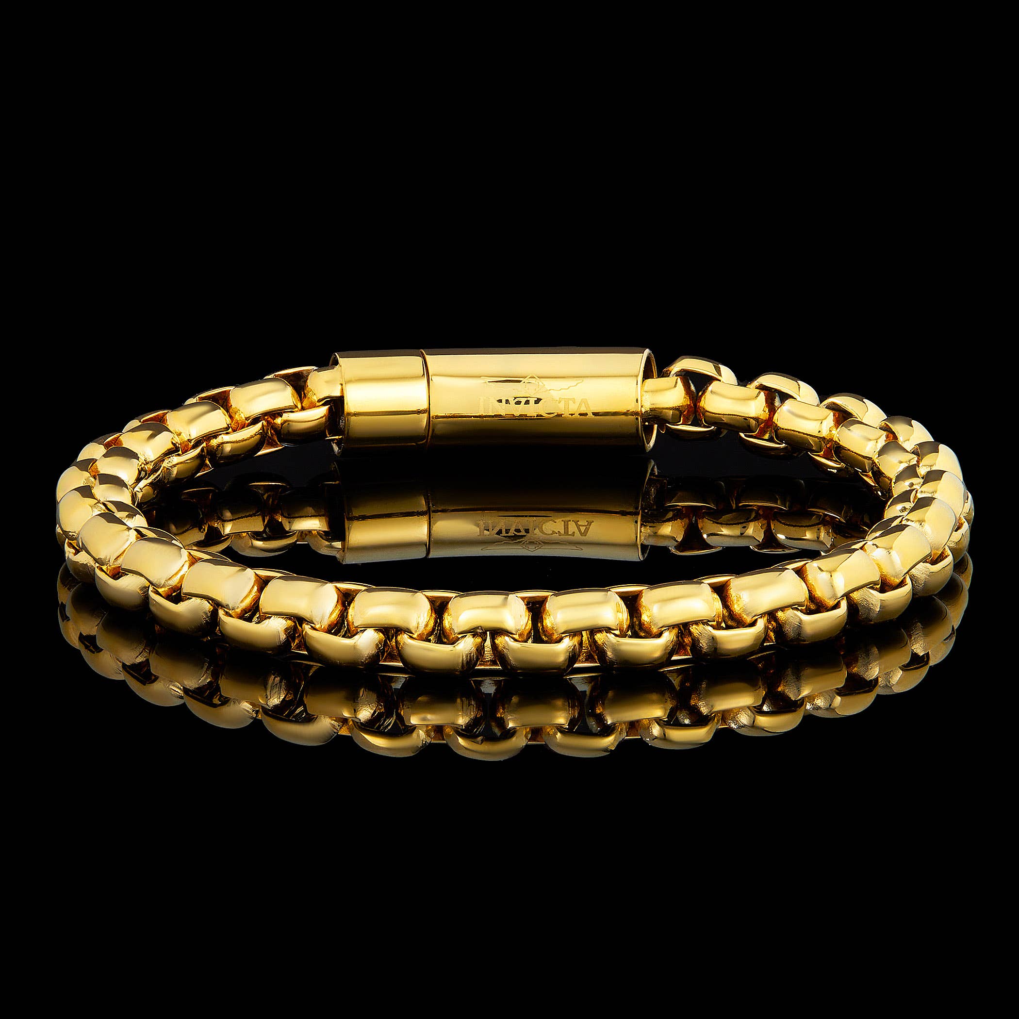 West Coast Jewelry – Engroshandel Armbånd med led og kæde – Invicta Smykker Poleret Boks Kæde Stål Armbånd (8mm) - 9"7