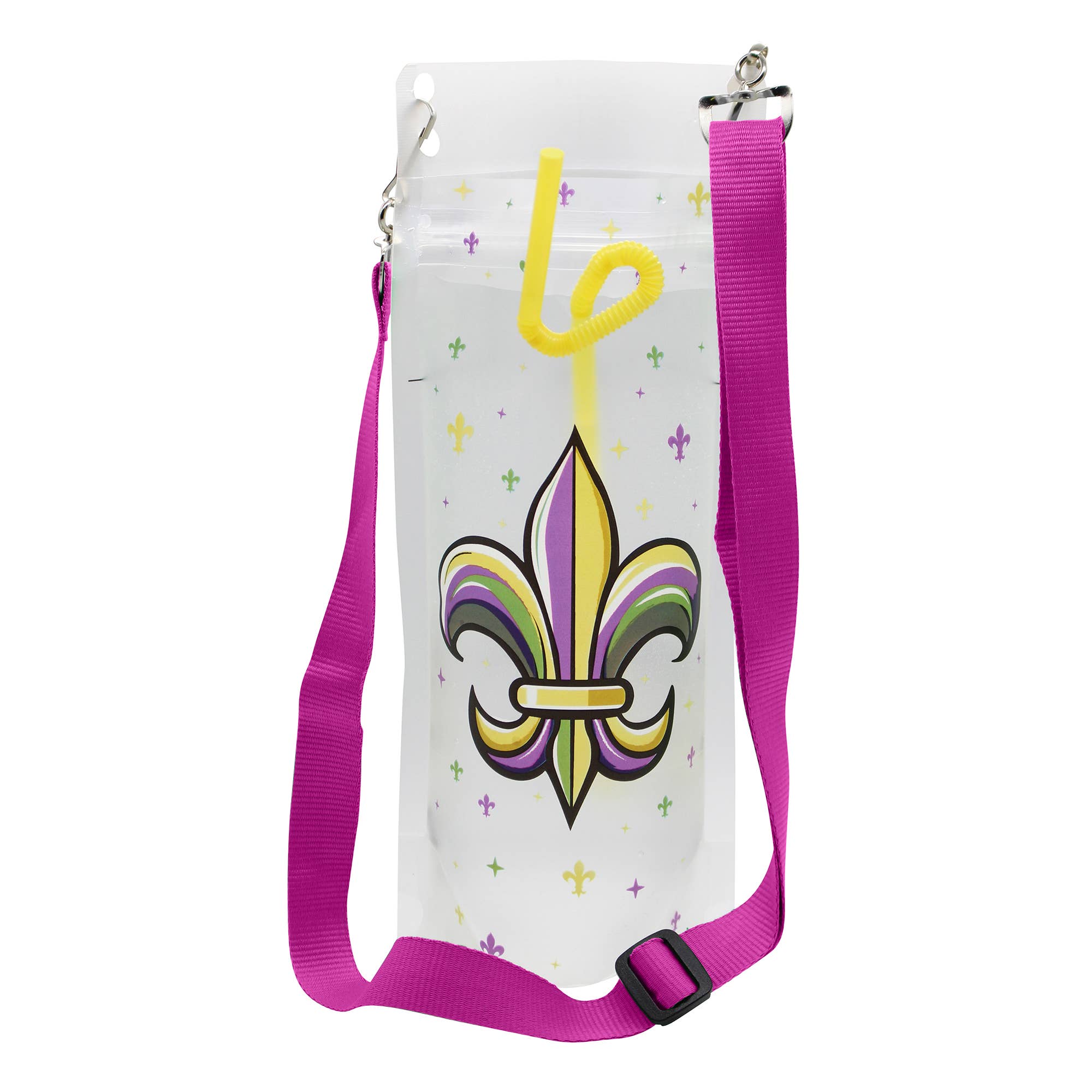 NeckSip – wholesale Party gift – FLEUR-DE-LIS Mardi Gras Wearable Drink Pouches (16oz | 2-pk)10