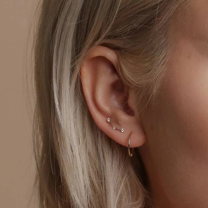 Ofina Jewelry - Wholesale Huggie Earrings - 10k Solid Gold Thin Huggie13