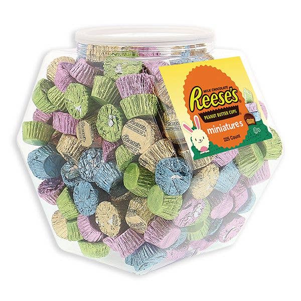 Kelli's - Wholesale Chocolate Covered Sweets - Reese's Miniature Peanut Butter Cups Easter Display Tub0