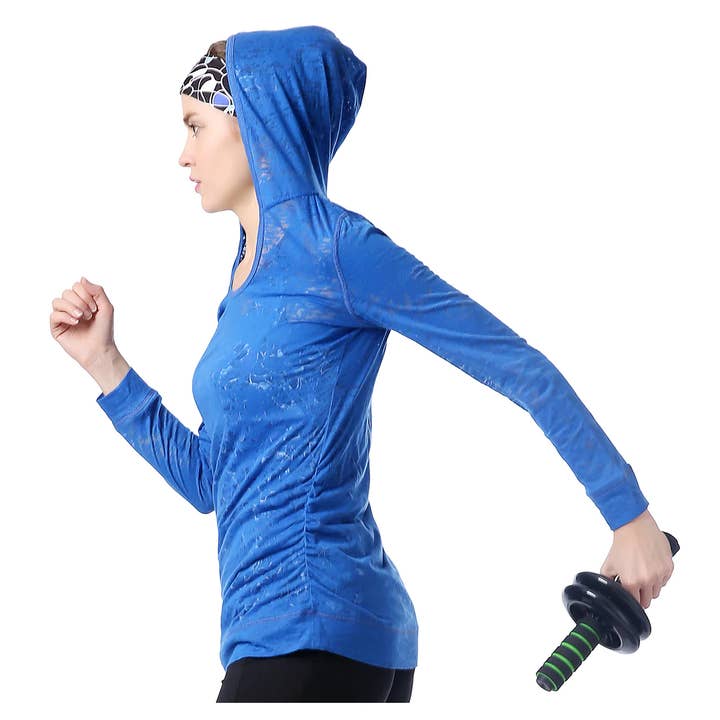 M2O: Royal Blue Burnout Hoodie for wholesale by Mad Style