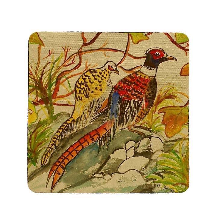 Pheasant Coaster Set of 4 for wholesale by Betsy Drake Interiors