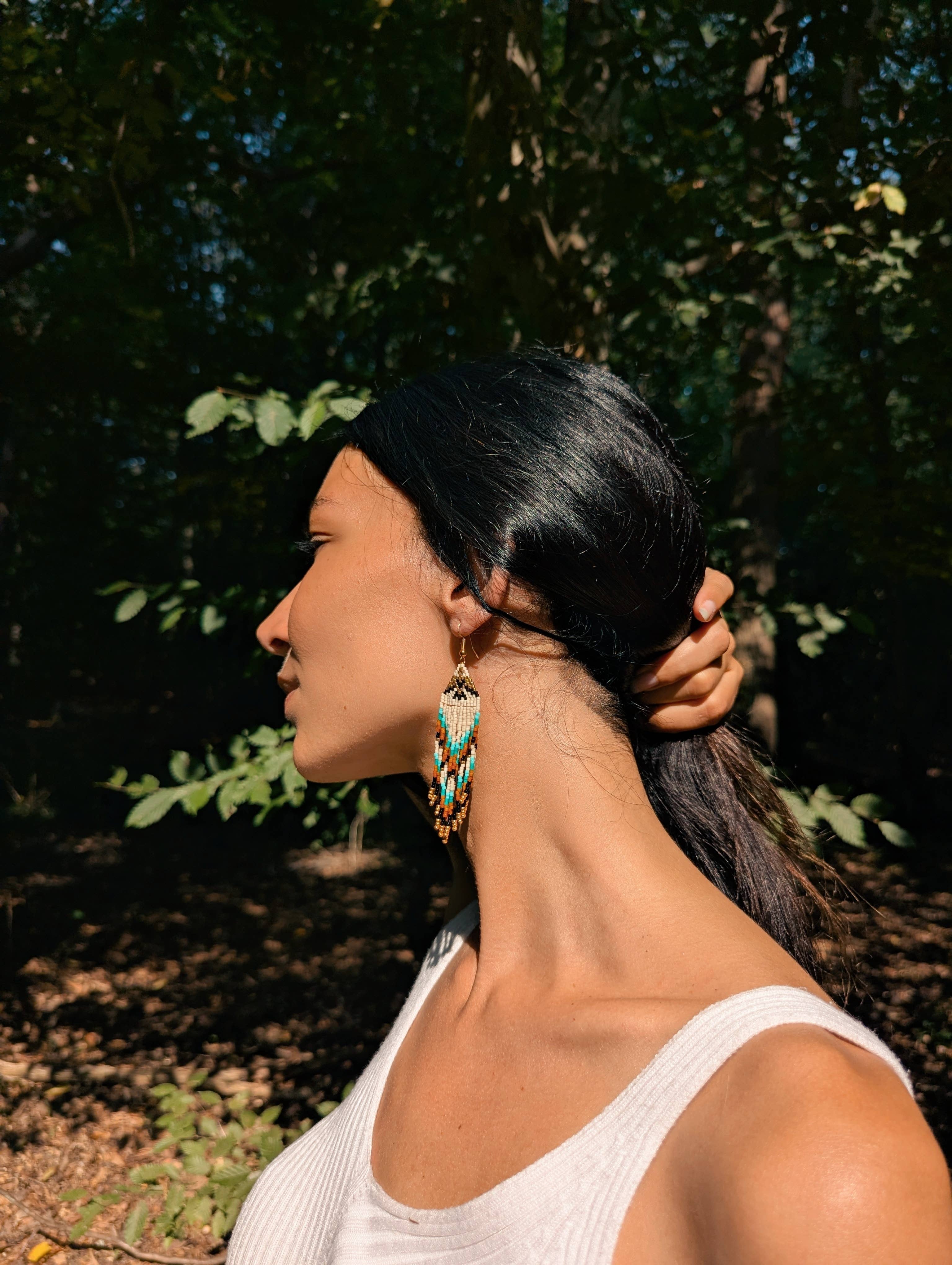 Agua del Río - Vendita all'ingrosso Orecchini pendenti - Orecchini etnici fatti a mano con perline miyuki - VIAJERO2