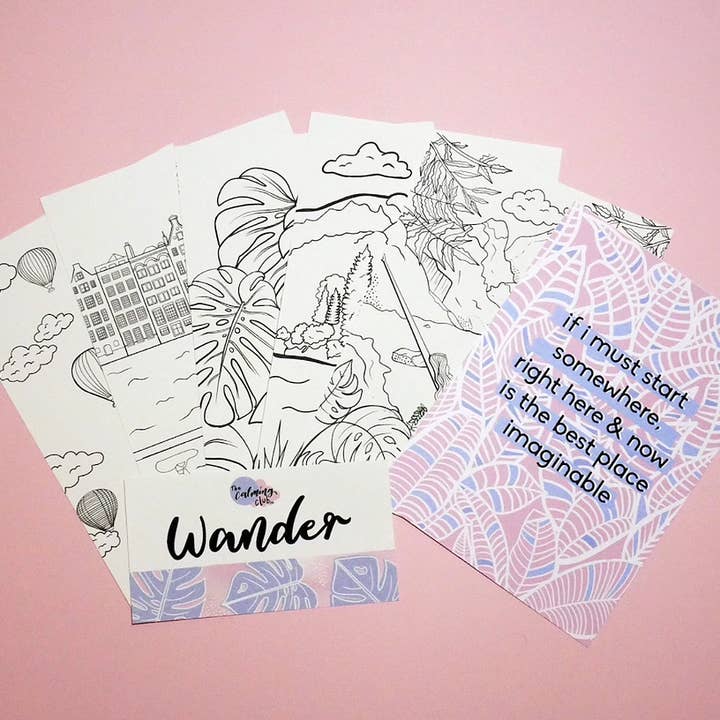 Desenhos para colorir Wander (5 páginas) por atacado de The Calming Club