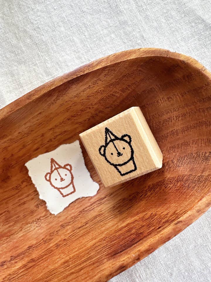 Bear Nib Wooden Stamp for wholesale by Bloom Paper Studio