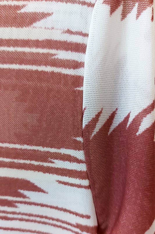 MOCHA AV1230-JOEY GEO PRINT MOCK NECK MESH TOP for wholesale on Faire4