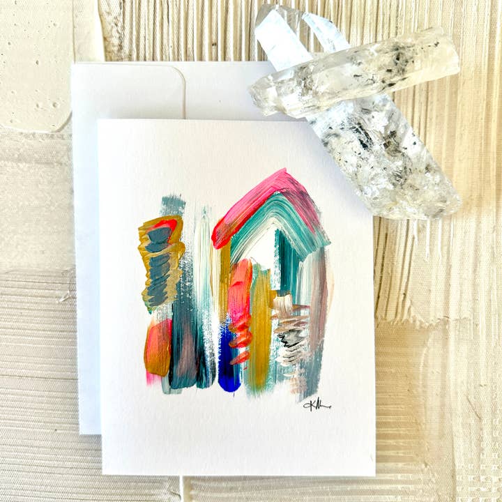 Tarjetas de arte moderno pintadas a mano - Caleidoscopio n.º 3 para venta al por mayor de Quartz Row