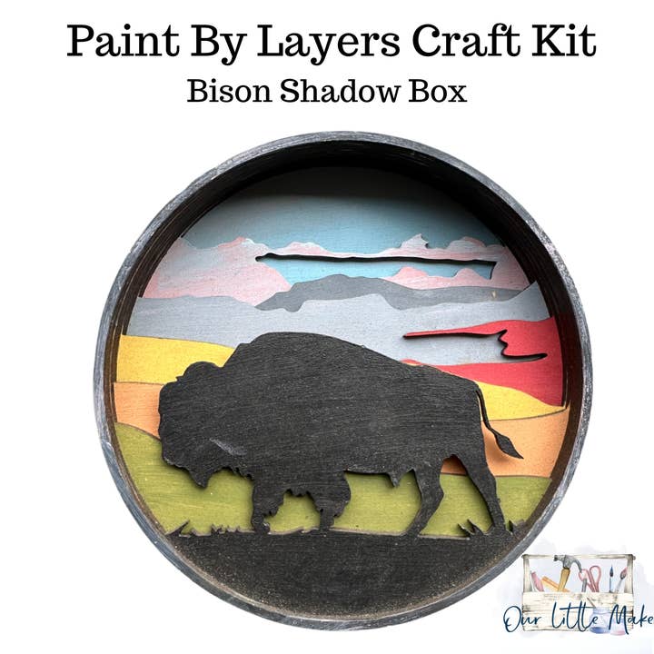 Our Little Makery - Wholesale DIY Craft Kit - Bison Kit Shadow Box Kit