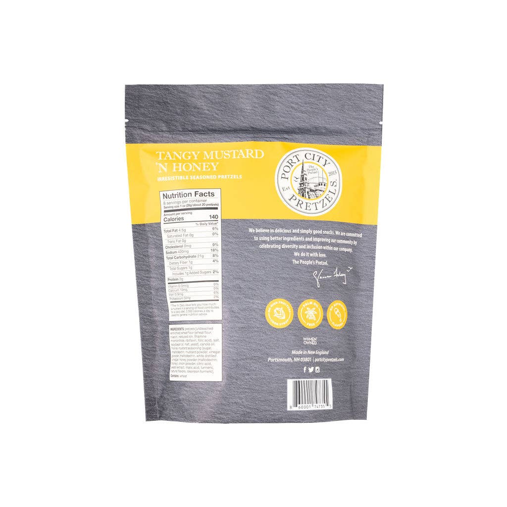 Port City Pretzels - Wholesale Pretzels - Tangy Mustard 'N Honey Pretzels - 8 oz1