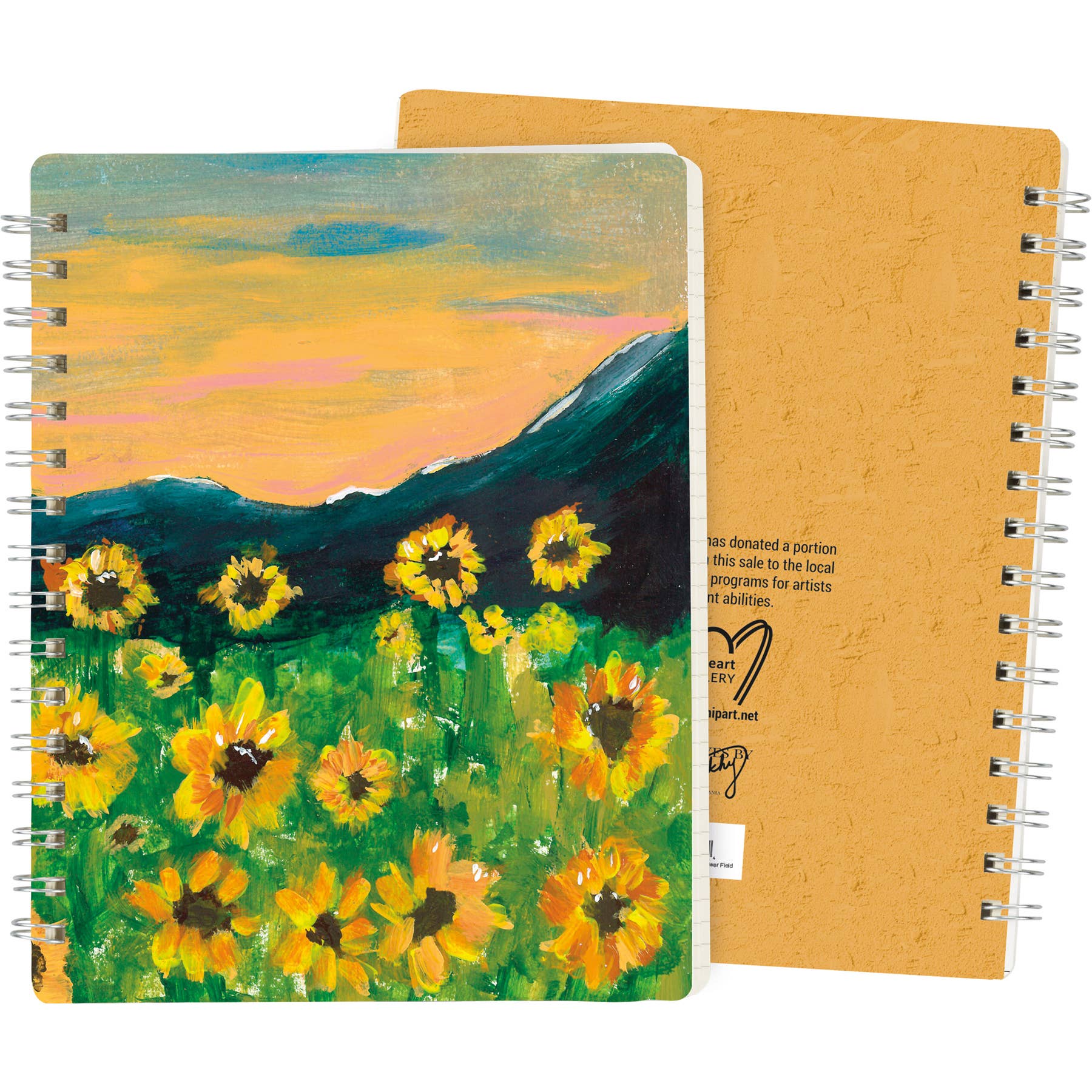 Primitives by Kathy - Wholesale Stationery/Notecard Set - Sunflower Field Spiral Notebook0