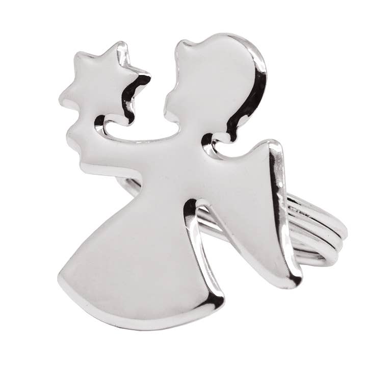 Juego de 4 servilleteros con forma de ángel, chapados en plata, 5 cm de longitud para venta al por mayor de EDZARD
