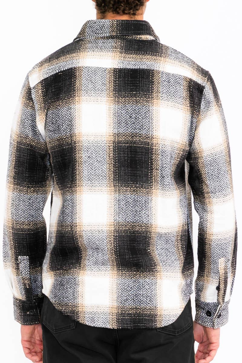 WEIV - Wholesale Shirt Jacket/Shacket - Men's - Unisex Flannel Shirt Jacket Shacket Long Sleeve3