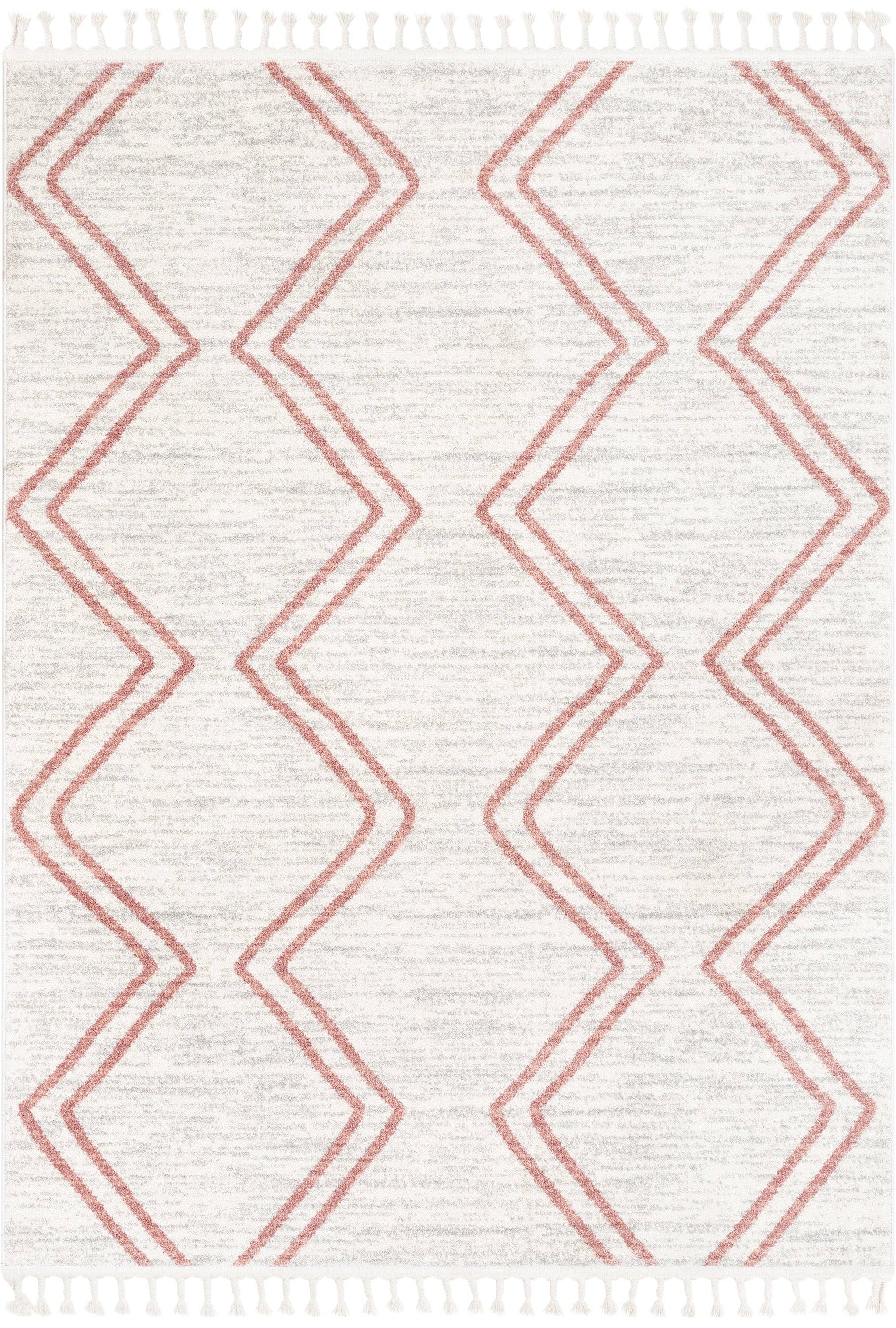Well Woven - Wholesale Area Rug - Kids & Baby - Reeve Modern Chevron Zig-Zag Pink Ivory Kids Rug1