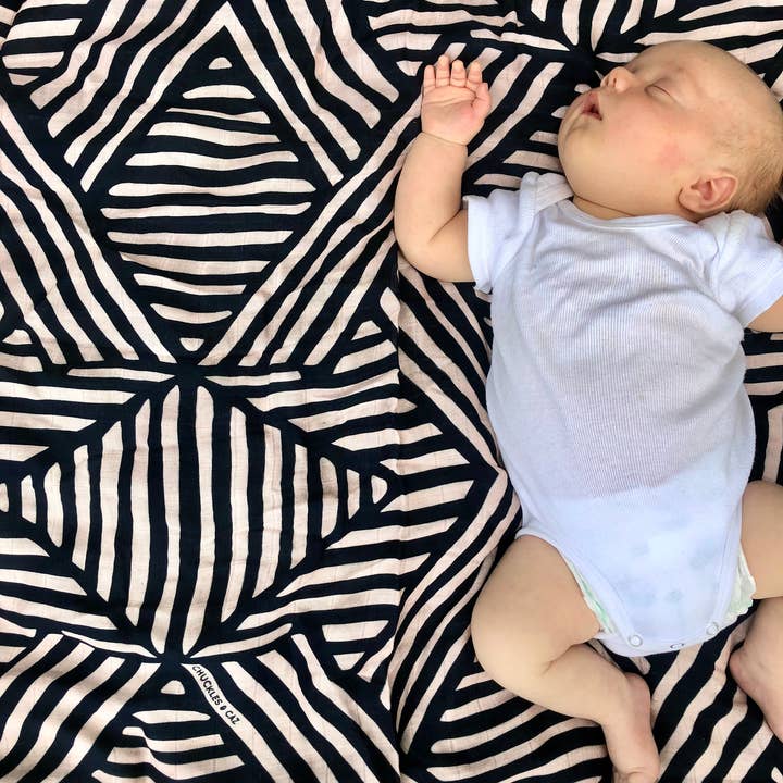 Chuckles & Caz - Wholesale Swaddle – Baby - Tribal Geometric Muslin Swaddle2