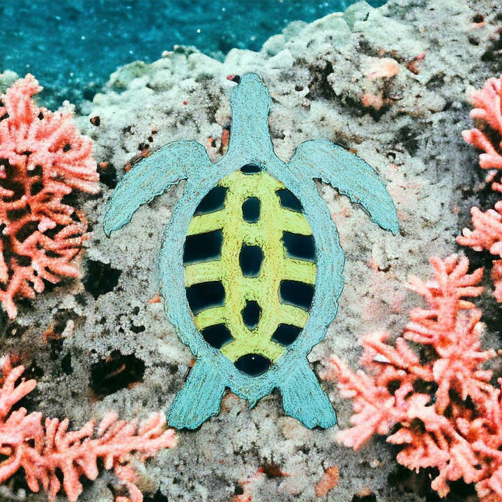 Havssköldpadda Vägghängande 3D nautisk inredning Hawaii Hawaiian för wholesale av Whimsies