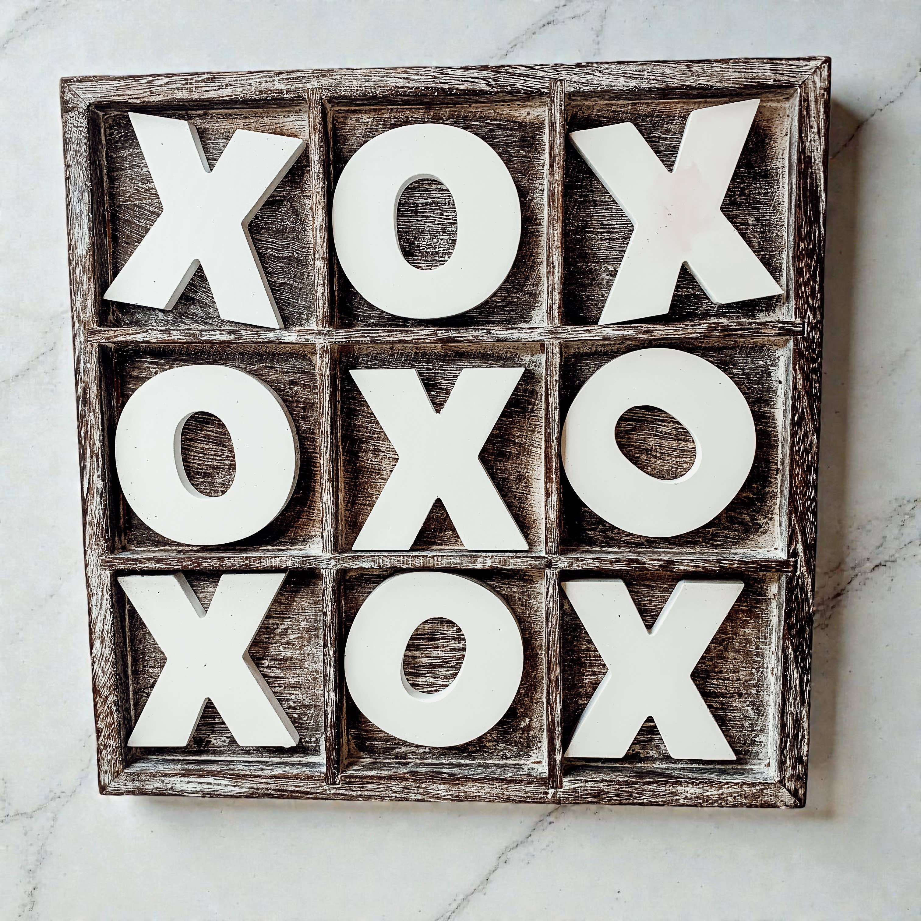 Gia Roma - Wholesale Decorative Tabletop Object - Wooden Tabletop Game + Decor, Tic Tac Toe Wood Game, Rustic20
