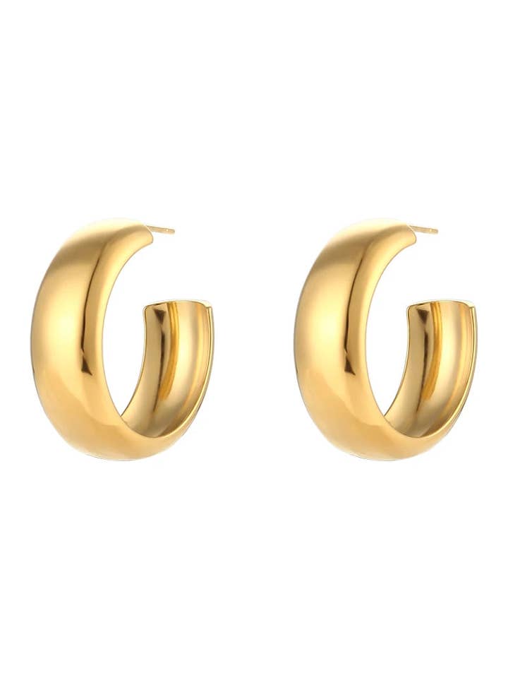 Simply Loved Hoops - Minimal Faith-Inspired Gold Earrings for wholesale by Adorn Me In Modesty