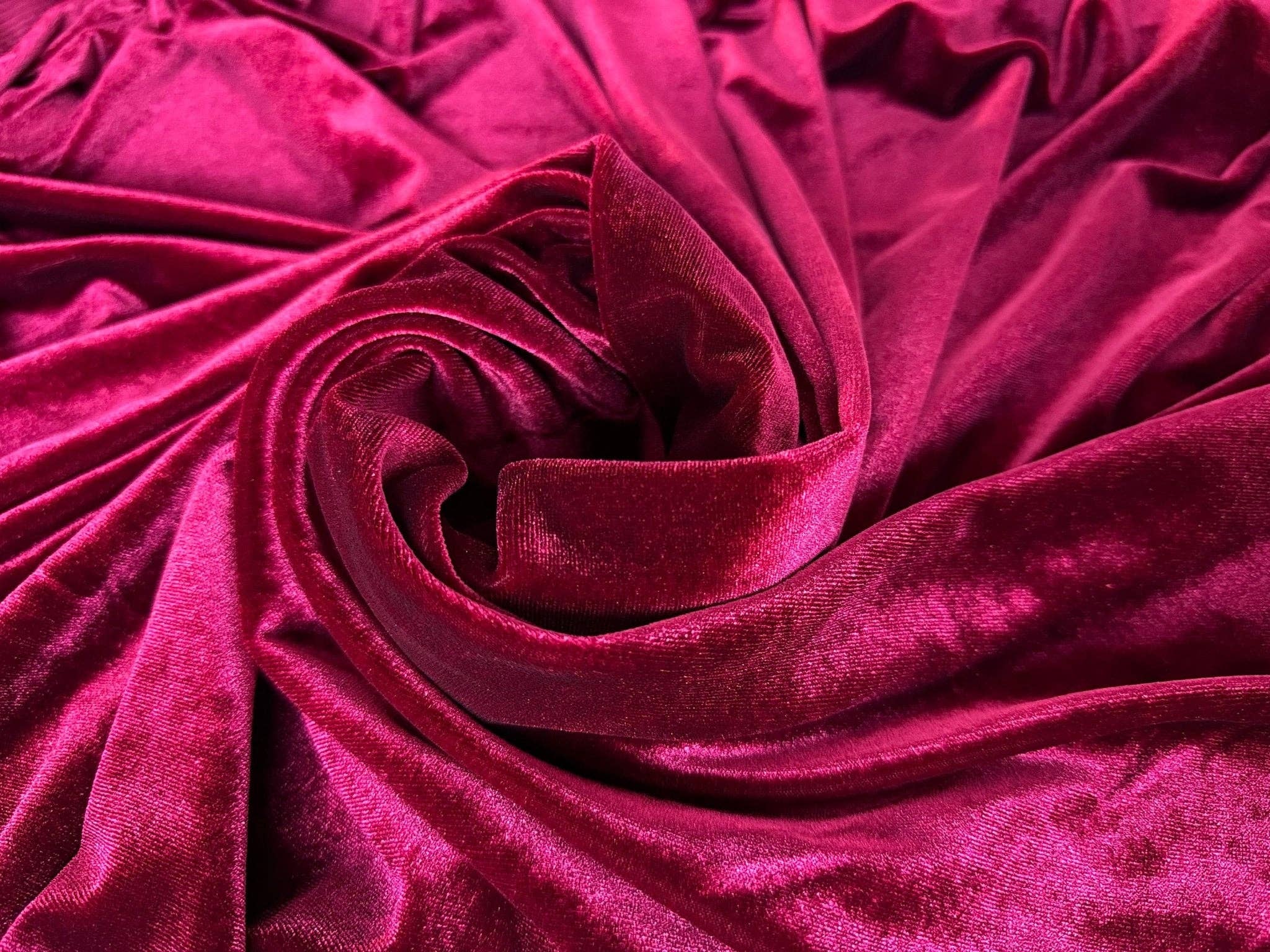 GalaTextile - Wholesale Fabric - Burgundy Stretch Velvet Fabric, Spandex Soft Velvet Fabric-Solid, for Pillows, Scrunchies, Drapes, Dresses, Decorations Premium Quality0