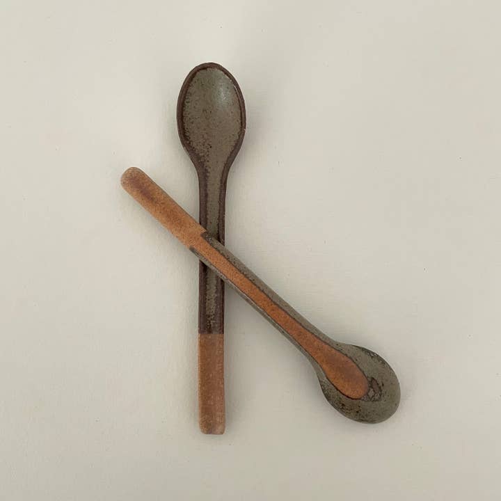 fort & field - Wholesale Kitchen Spoon - Neutral colorblock handmade Japanese pottery coffee spoon2