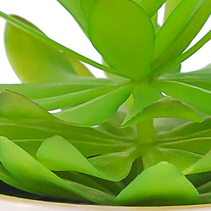HomeRoots – wholesale Artificial plant – 4" Green Artificial Succulent Plant In Oval White Planter3