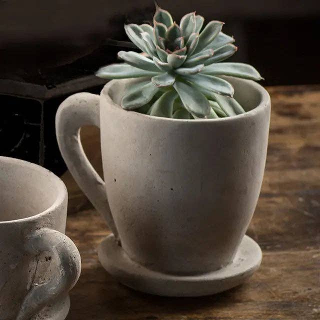 Cement Tea Mug Planter for wholesale by Vagabond Vintage