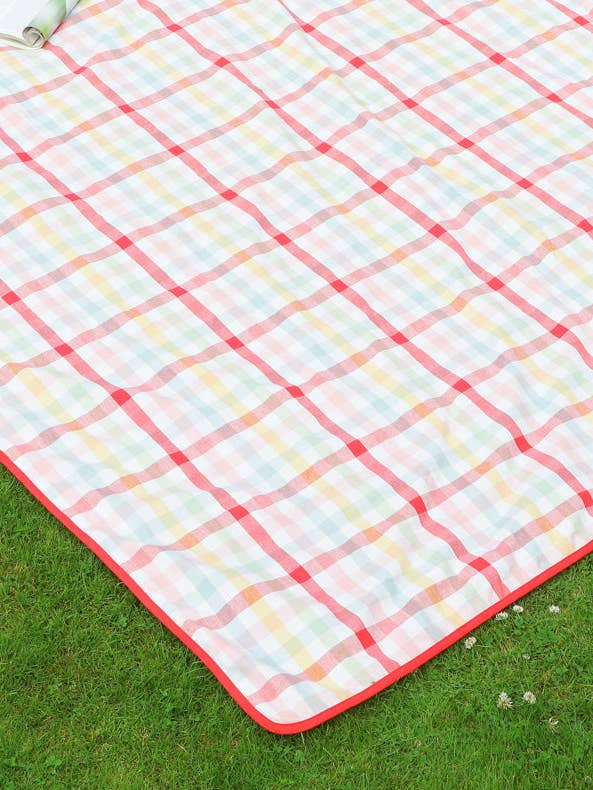 Chantilly Pastel Finish Gingham Picnic Blanket for wholesale by Dibor