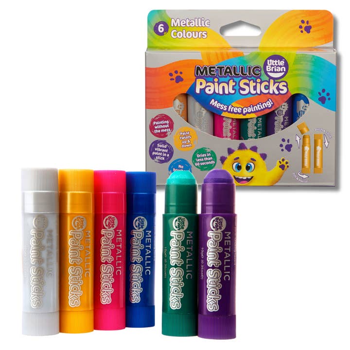 Little Brian Paint Sticks Metallic 6 Assorted for wholesale by Baby Republic