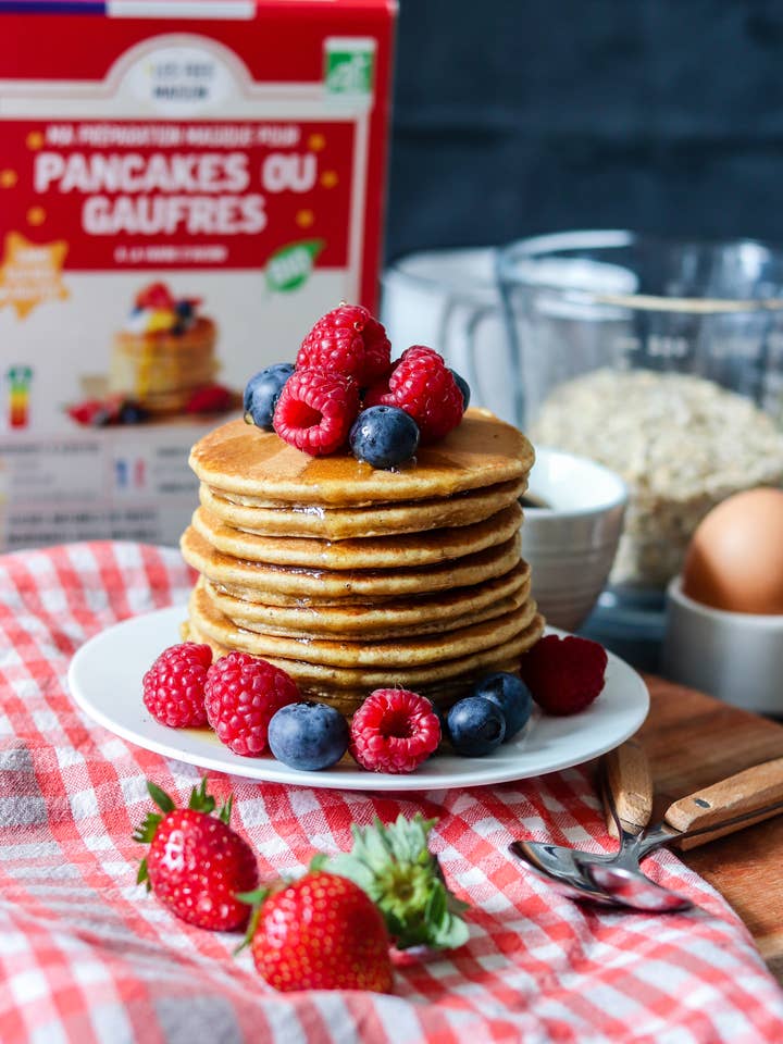 Organic preparation for pancakes or waffles with oatmeal for wholesale by Les Fées Maison