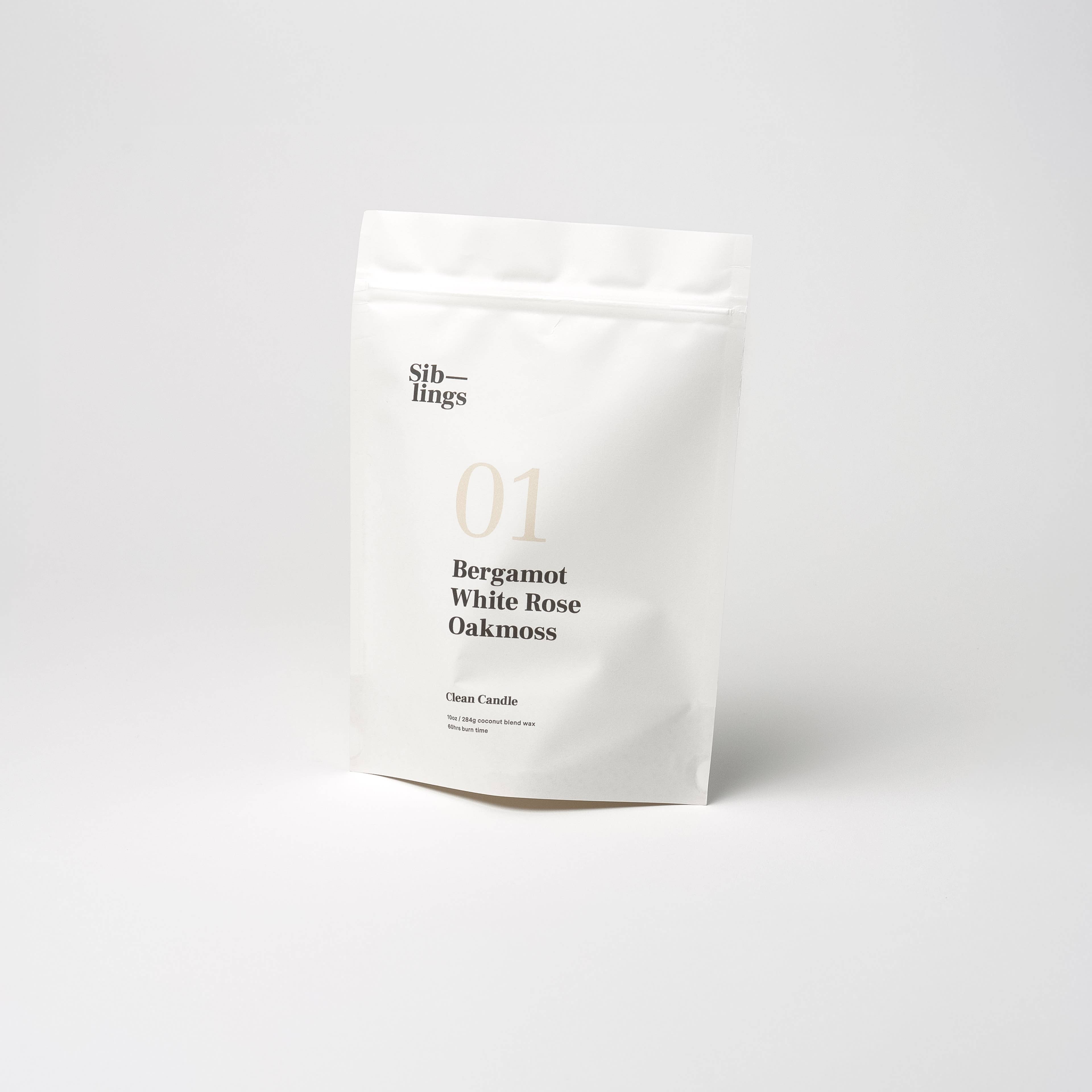 Siblings - Wholesale Jar/Filled Candle - No 01 — Bergamot, White Rose, Oakmoss, 10 oz1
