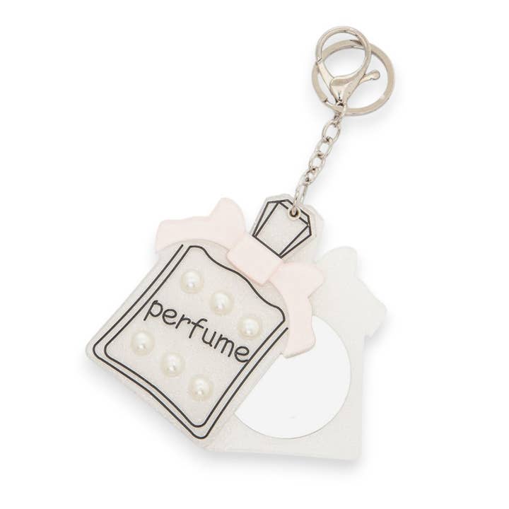 Porte-clés miroir parfumé charmant pour sac pour la vente par LA Jewelry Plaza