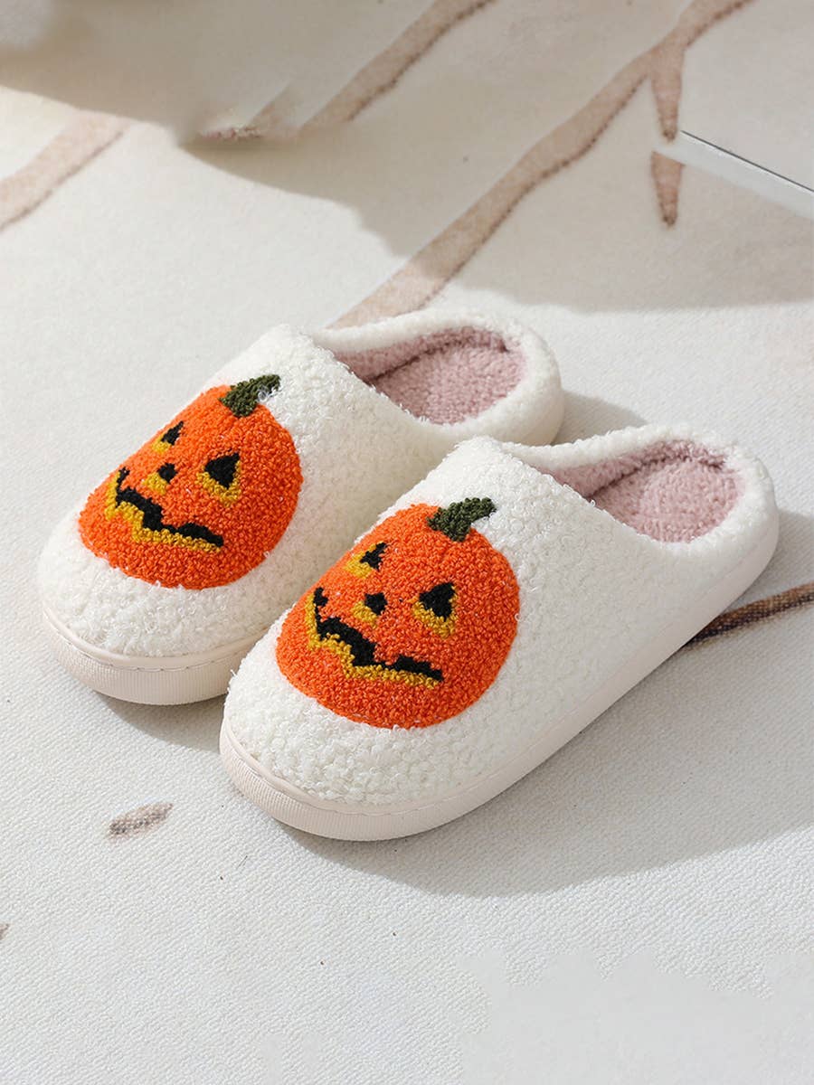 DOUBLJU - Wholesale Slippers - Women's - Halloween Pumpkin Cotton Slippers,Indoor Home Slippers
0