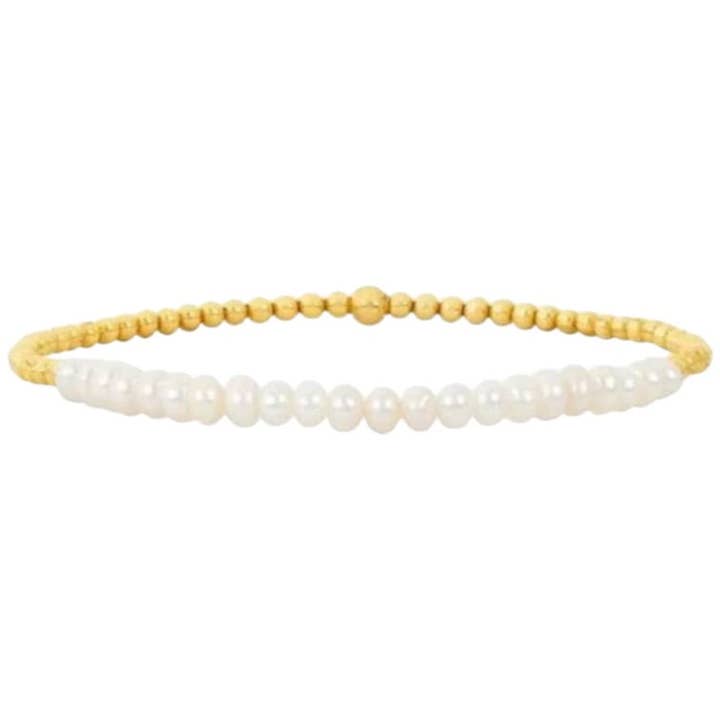 Sea Bones - Wholesale Beaded Bracelet - Half Pearl Shimmer Bracelet