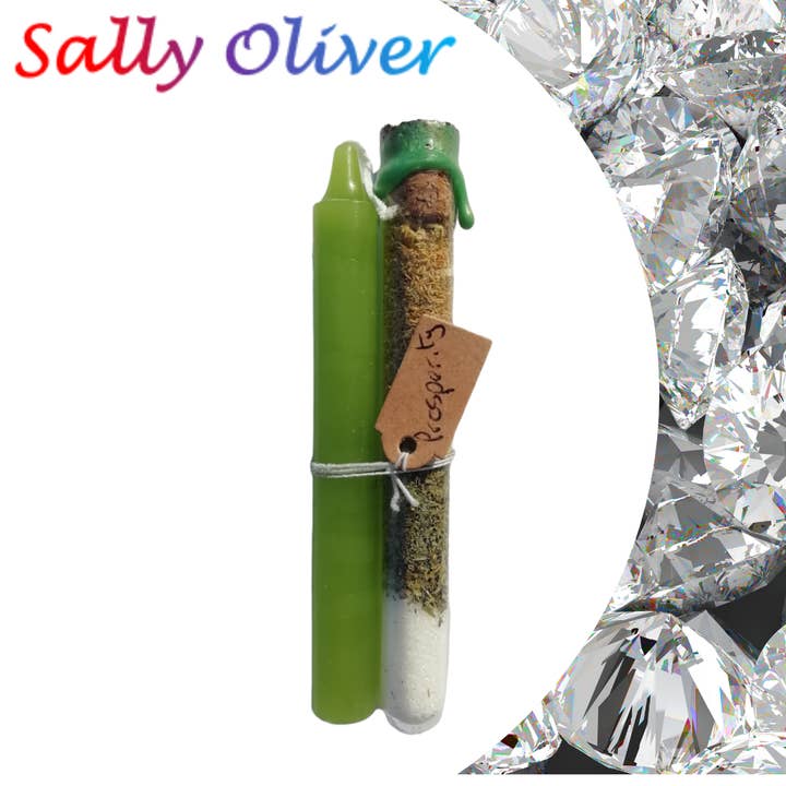 Prosperity Spell Set, Witchcraft, Spell Tube and Candle for wholesale by Sally Oliver