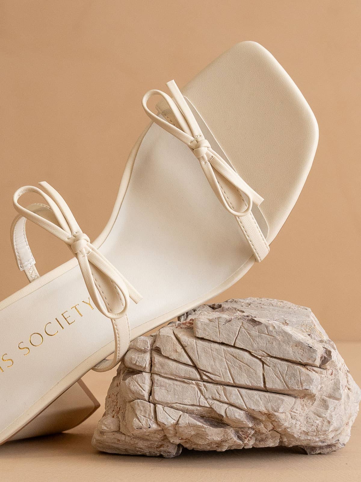 The Wendy | Beige Double Strap Bow Heels for wholesale on Faire3