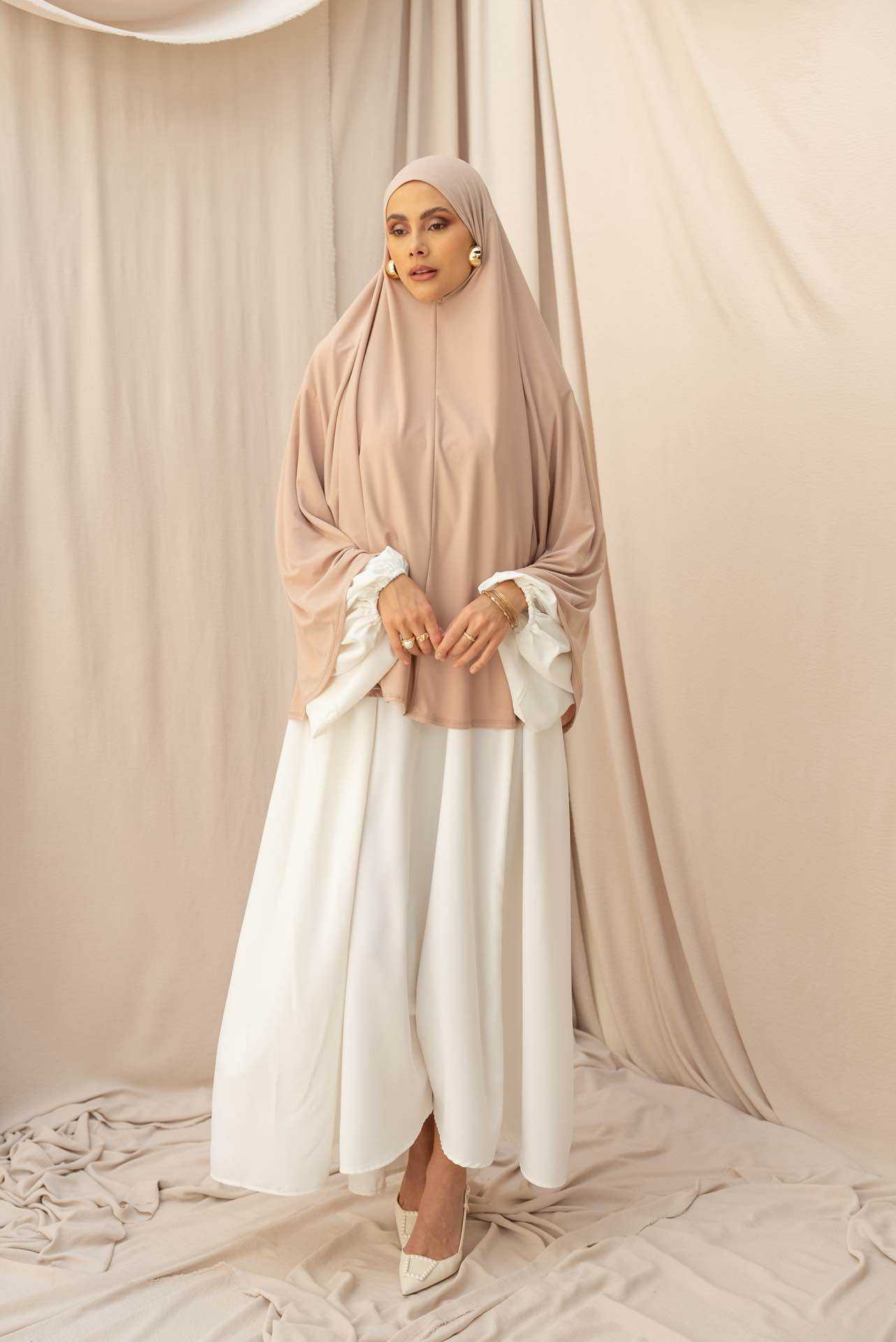 Aawoe Abaya - Wholesale Hijab - Dames - Elegante khimar met lange mouwen - 2418-KH53