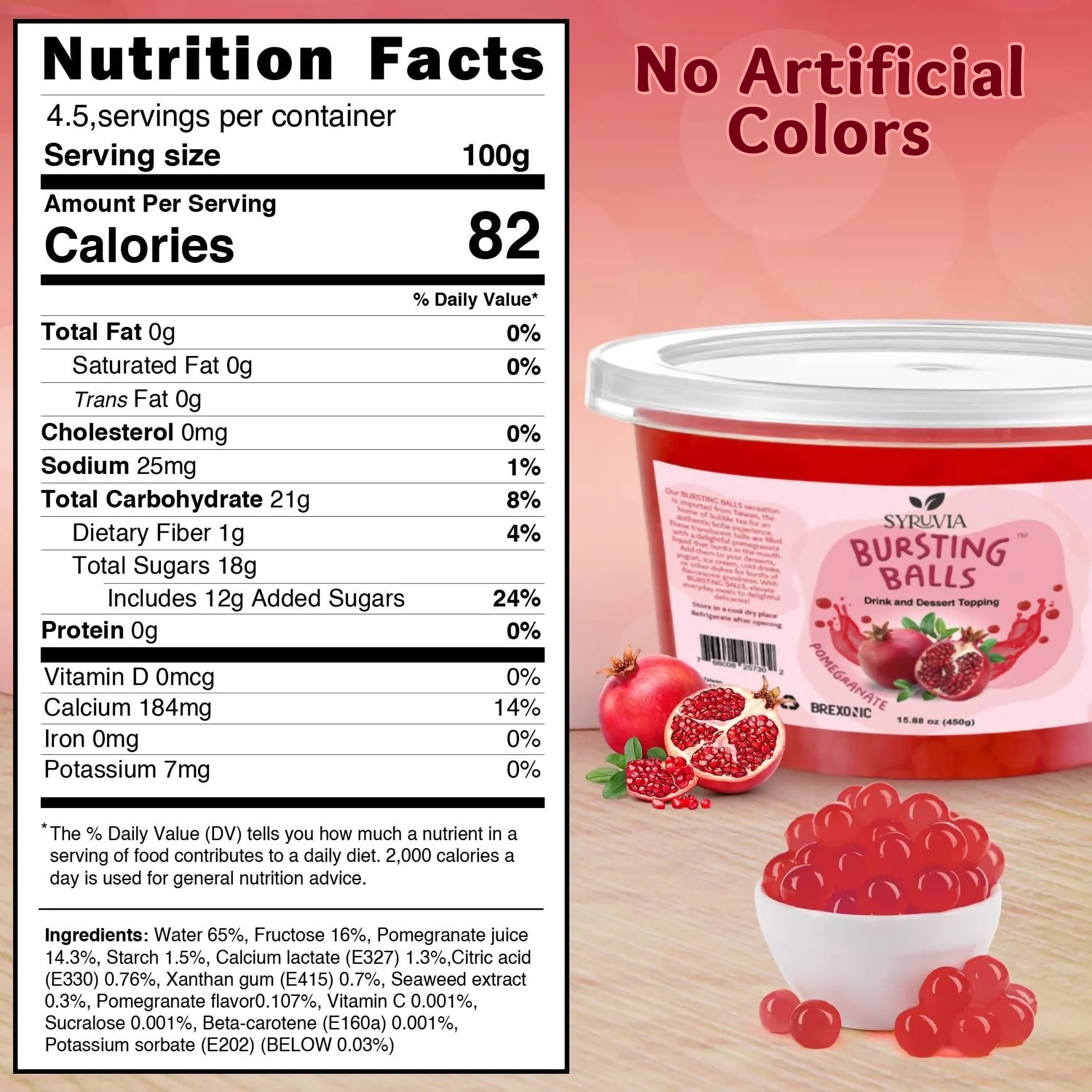 Syruvia - Wholesale Beverage Mix - 1 LB Pomegranate Flavored Popping Boba1