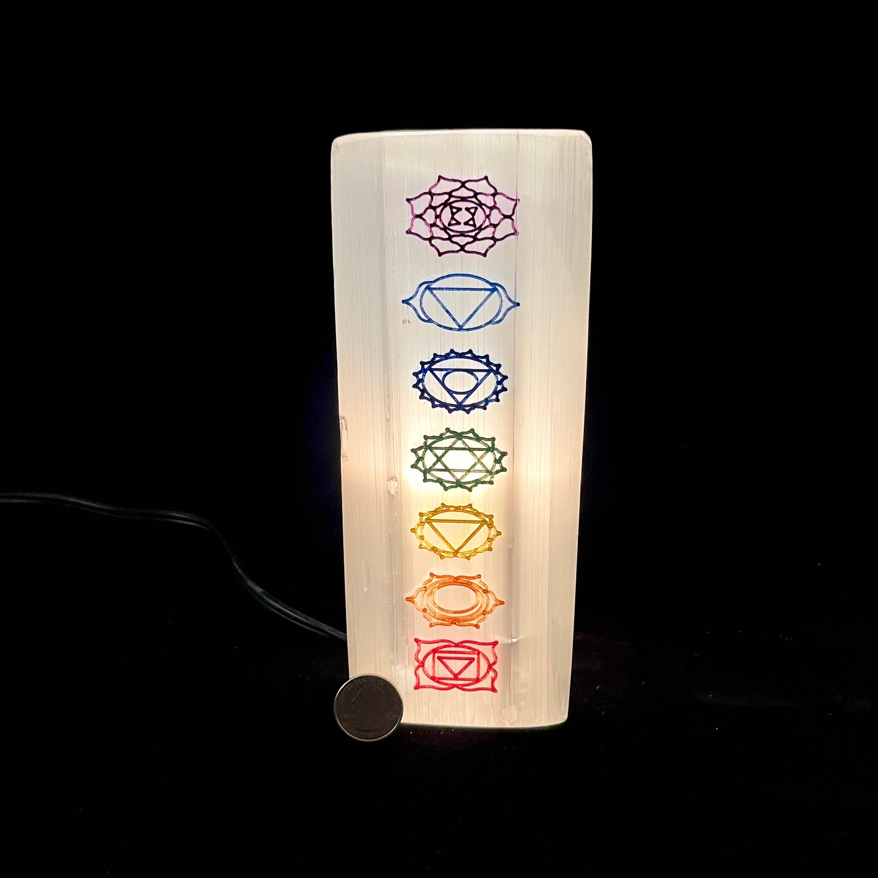 Pelham Grayson Rose - Wholesale Spiritual Stone/Crystal - *Selenite Lamp | Chakra Colored | Morocco | Choose a Size!1