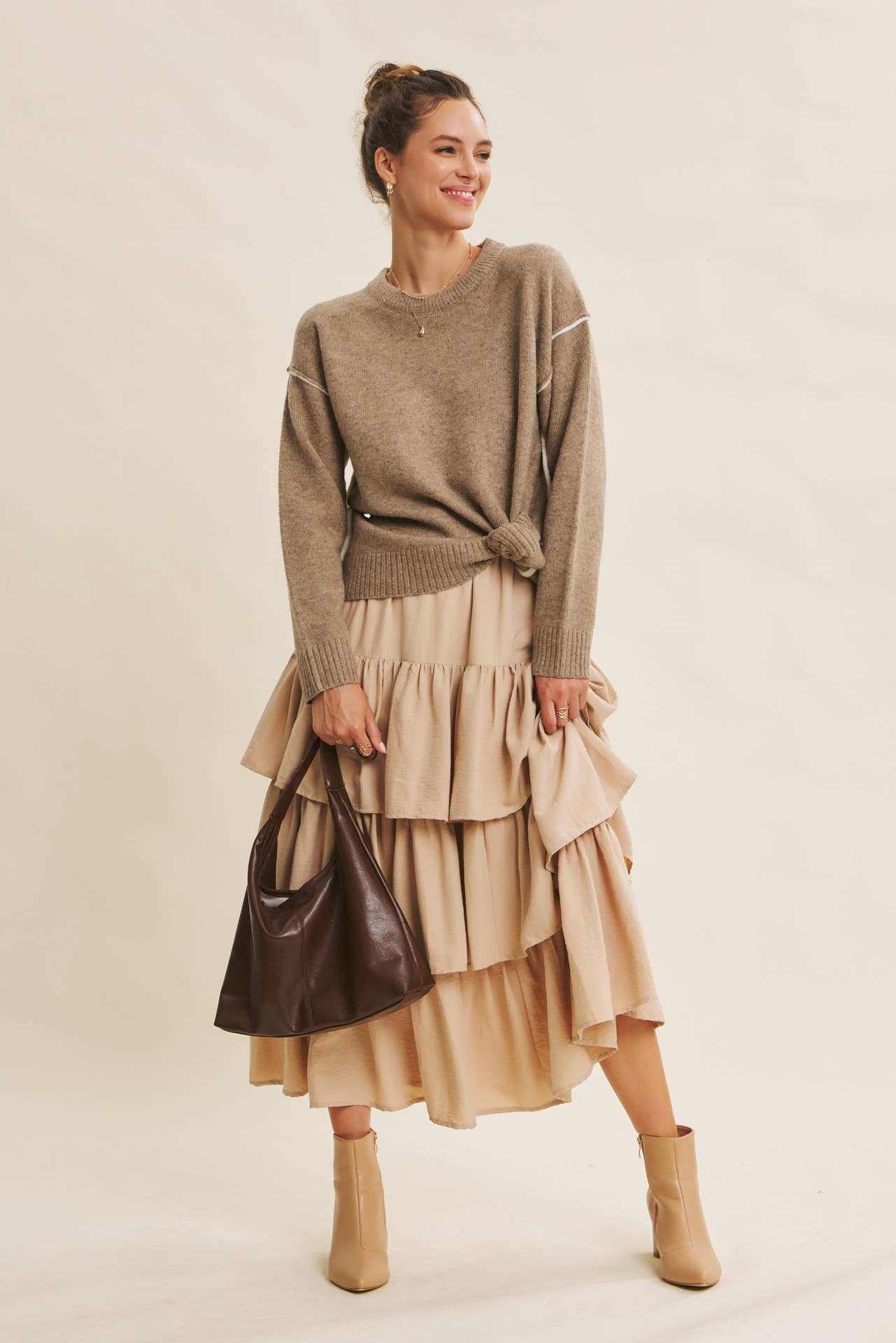 in february - Wholesale Skirt - Women's - AIRY YEAR-ROUND TIERED RUFFLE MAXI SKIRT WITH POCKETS28