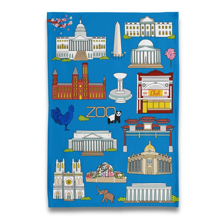 Washington DC Landmarks Tea Towel for wholesale by Naked Decor