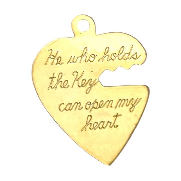 Enkelt Vedhæng - Guldnøgle Til Mit Hjerte for engroshandel hos The Sage Vintage
