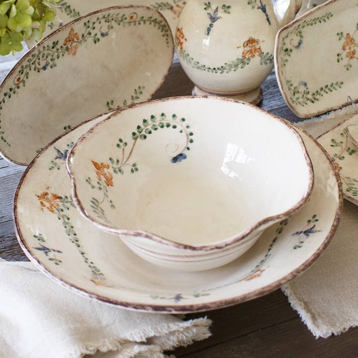 Arte Italica & Crown Linen Designs - Wholesale Serve Bowl - Medici Pasta Serving Bowl2