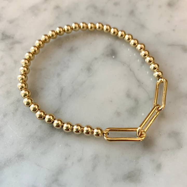 4mm pärlstav gem länk armband för wholesale av Kelly and Rose Boutique