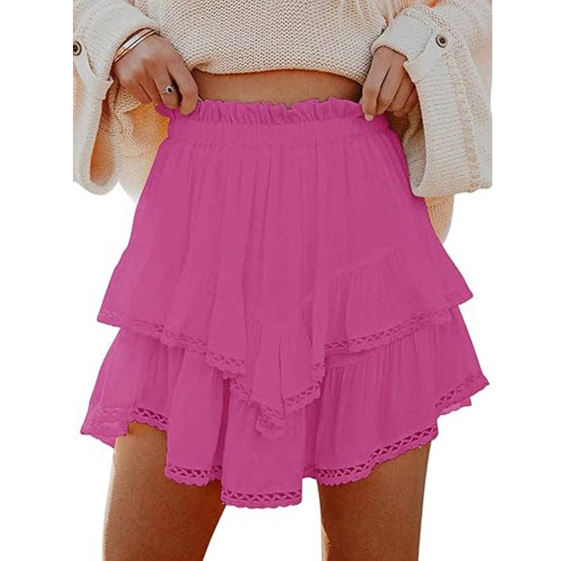 Suhkasana - Wholesale Skirt - Women's - Women's High-Waist Layered Cake Skirt – Summer Casual Mini Skirt7