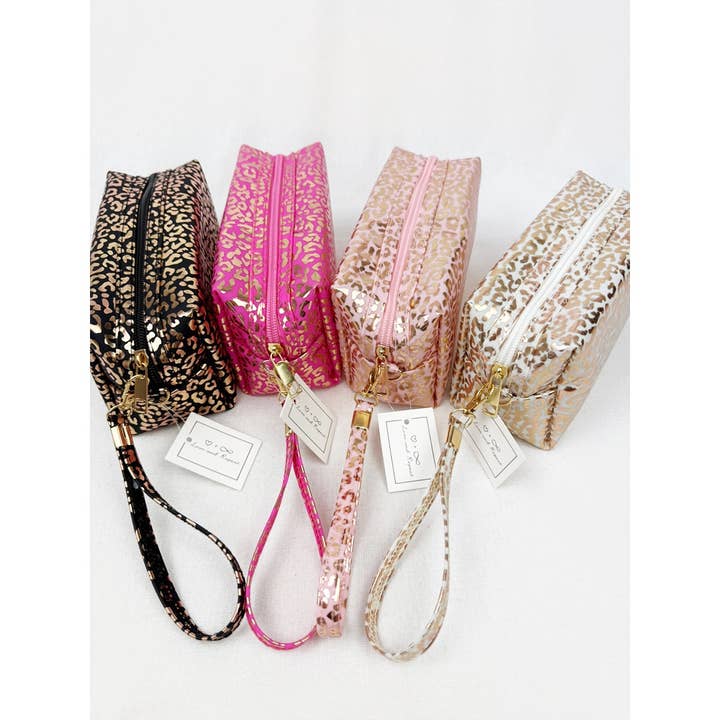 Love and Repeat - Wholesale Makeup/Cosmetic Bag - Waterproof Fabric Leopard Pattern Cosmetic Bag