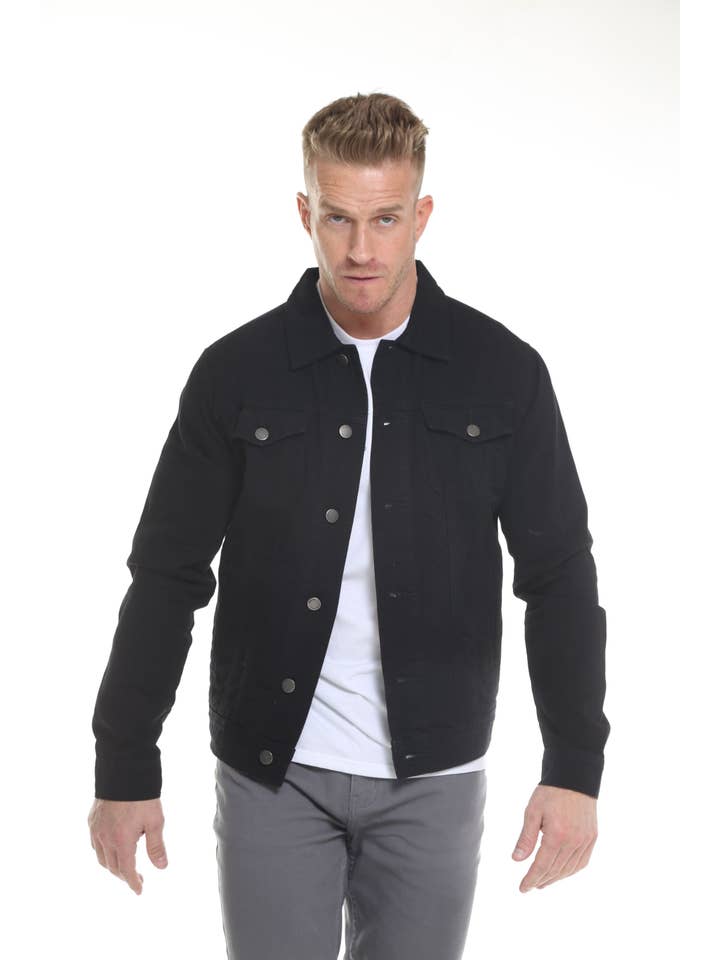 NOIR Veste en jean noire pour homme en vente sur Faire