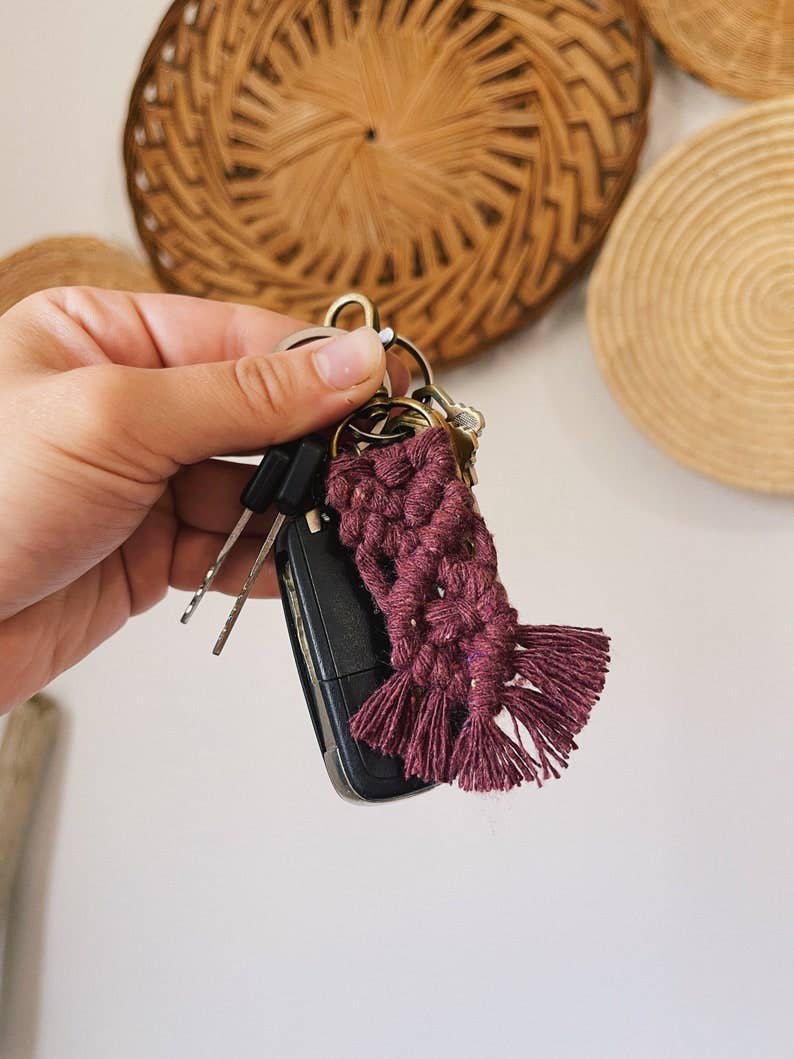 Birch + Being – wholesale Keychain – Women's – Mini Fringe Keychain | Boho Macrame Accessory5