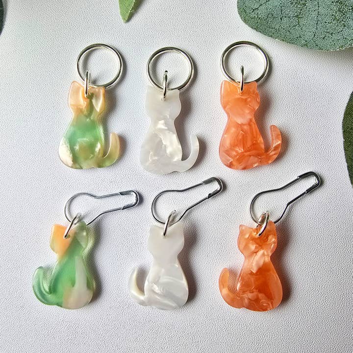 Anna Acetate Marqueurs de Mailles Chat pour la vente par Knit and Purr
