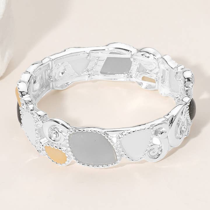 Sensibling Corp. - Vendita all'ingrosso Bracciale a polsino - Bracciale elastico con ciottoli di vetro di mare