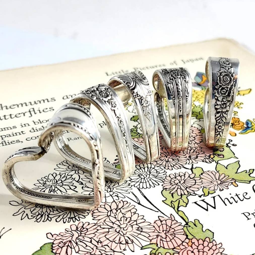 Midnight Jo - Wholesale Pendant/Charm Necklace - Bulk Lot of 10 Upcycled Open Heart Spoon Necklaces *RTS9