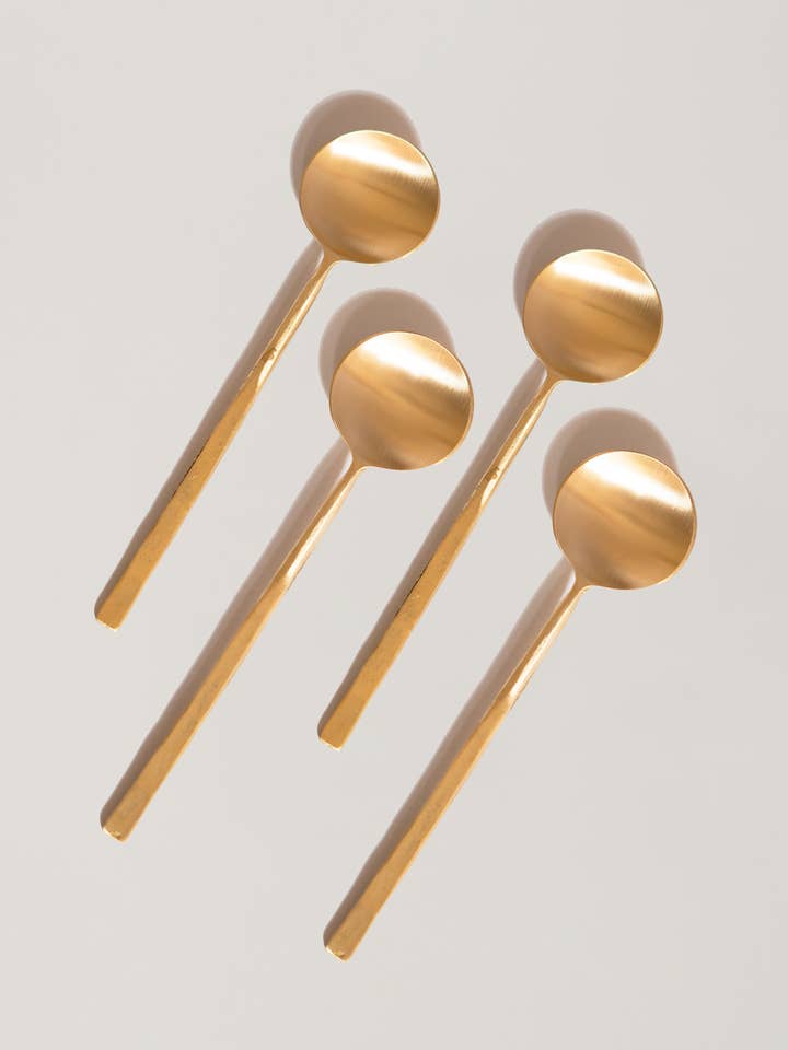 Wabi Brass Soup Spoon, Set of 4 for wholesale by Fleck